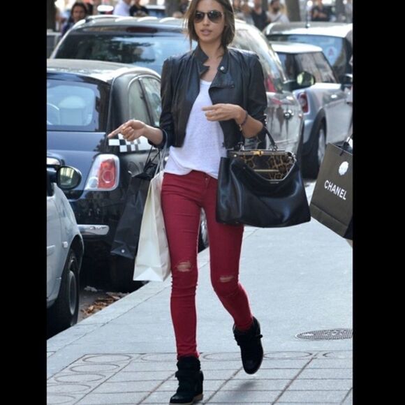 Rag & Bone red distressed skinny jeans sz 28 - Picture 3 of 10